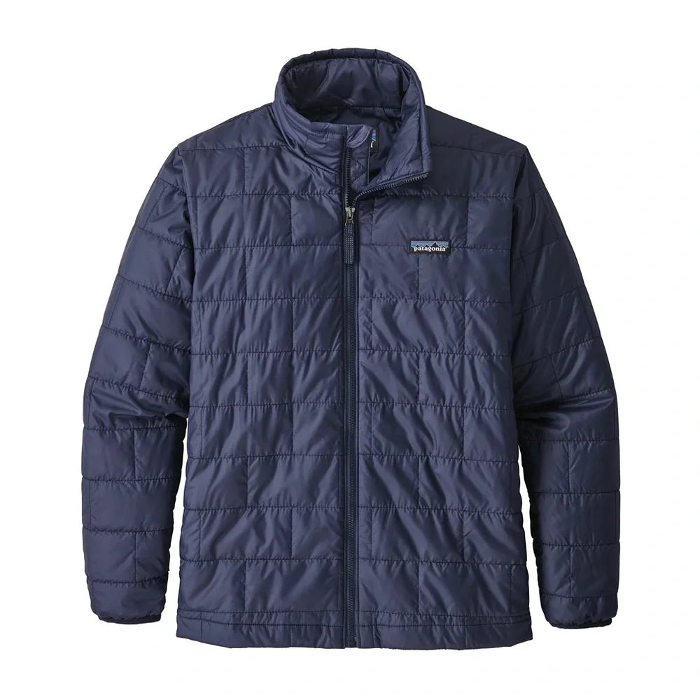 Patagonia Kids Nano Puff Navy Brick Quilt Insulated Lightweight spring Jacket 12